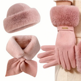 Conjunto 3 Peças Inverno Sempre Menina - Gorro, Cachecol e Luvas