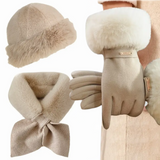 Conjunto 3 Peças Inverno Sempre Menina - Gorro, Cachecol e Luvas