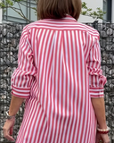 Vestido Chemise com Listras Flávia