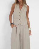 Conjunto Colete Sem Mangas Safira
