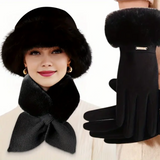 Conjunto 3 Peças Inverno Sempre Menina - Gorro, Cachecol e Luvas