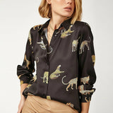 Camisa Cetim Leopardo Sempre Menina » Coleção Glenda