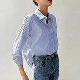 Blusa com Listras Azuis Valentina