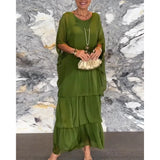 Vestido Longo Iara Manga Rosa